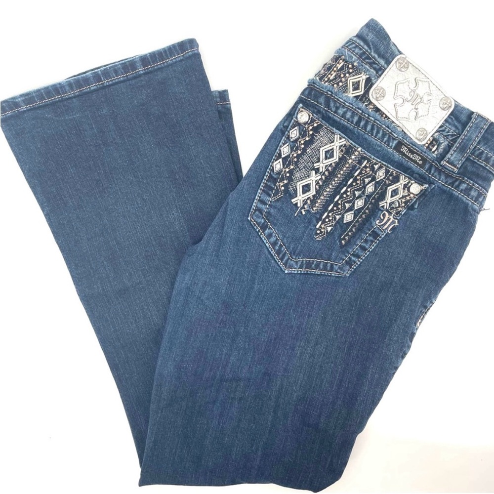 vintage y2k 90's 80's women's miss me size 31 easy boot blue denim jeans